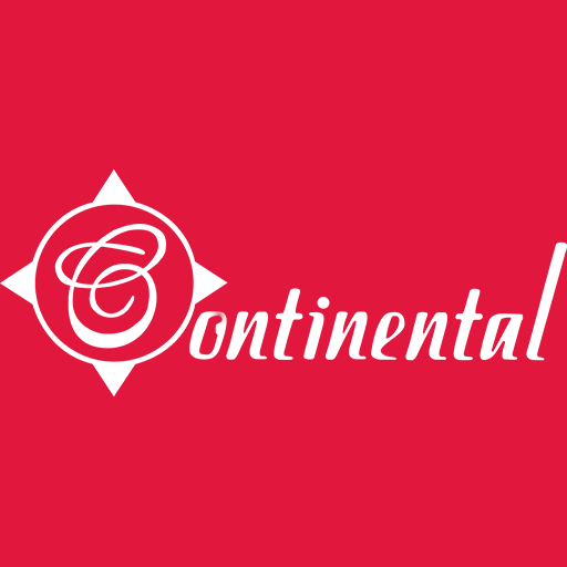 A red background with the word continental written in white.